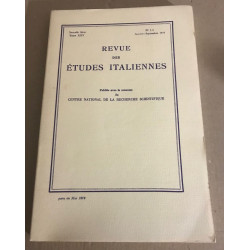 Revue des études italiennes n° 25