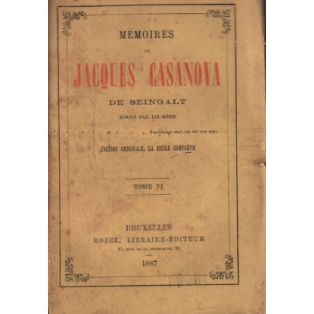 Memoires de jacques casanova de seingalt ecrits par lui meme/ tome...