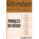 Revue trimestrielle litterature n° 23 / paroles du desir