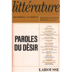 Revue trimestrielle litterature n° 23 / paroles du desir