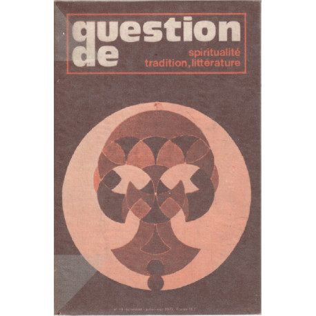 Spiritualité tradition litterature / question de n° 19