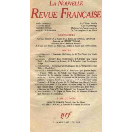 La nouvelle revue française n°386 / EO numerotée sur velin ( n° 6)