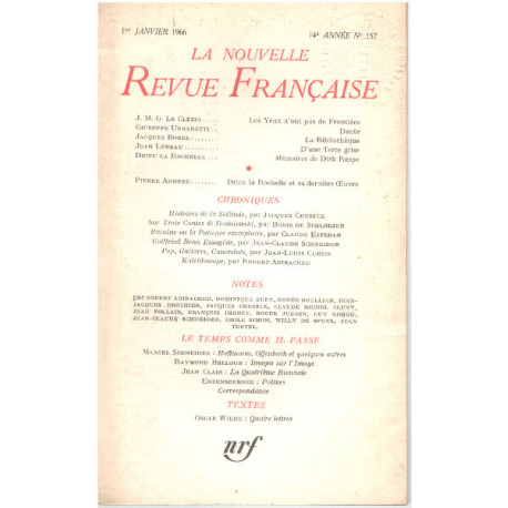 La nouvelle revue française n° 157