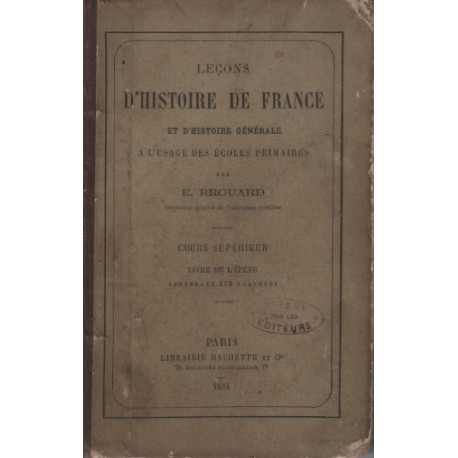 Lecons d'histoire de france et d'histoire générale / cours supérieur