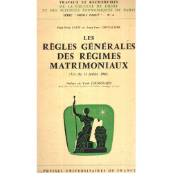 Les regles generales des regimes matrimoniaux