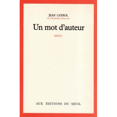 Un mot d'auteur