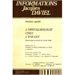 Informations jacques daviel / numero special : l'ophtalmologie...