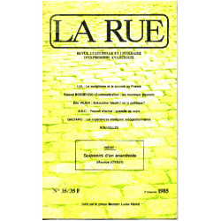 La Rue N°35 / Revue Culturelle Et Litteraire D'expression Anarchiste