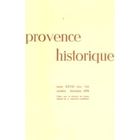 Provence historique tomeXXVIII / fascicule 114