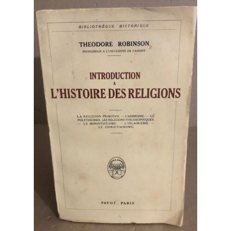 Introduction à l'histoire des religions