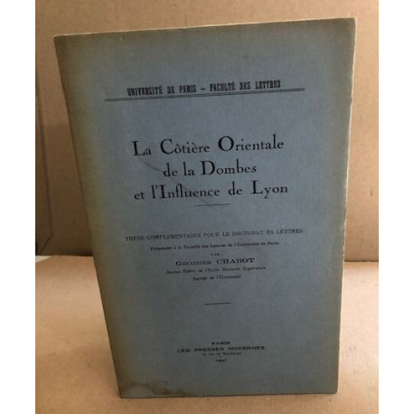 La cotière orientale de la Dombes et l'influence de lyon