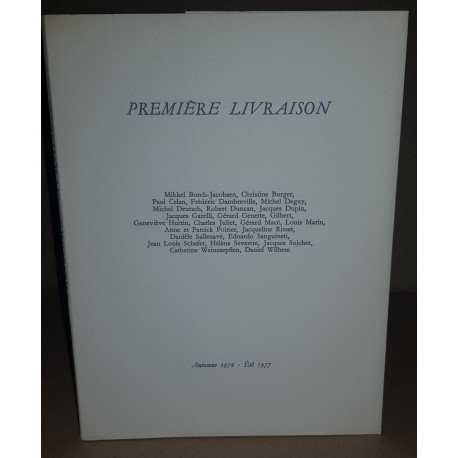 Première livraison automne 1976 - été 1977 (N° 7 à 12)