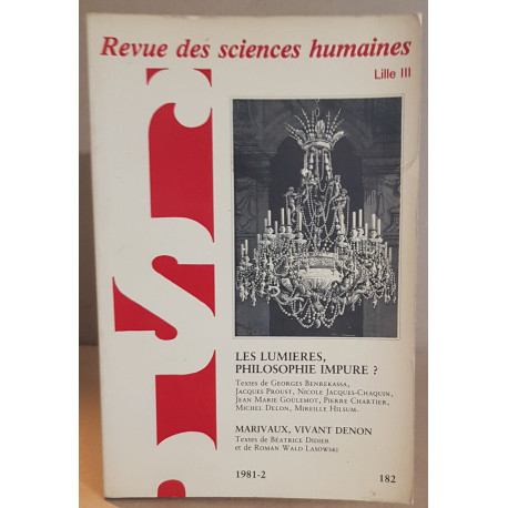 Revue des sciences humaines Lille III N°182