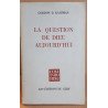 La question de Dieu aujourd'hui