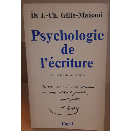 Psychologie de l'écriture 2° édition refondue