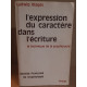 L'expression du caractere dans l'écriture - technique de la...