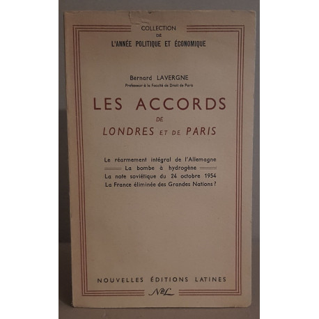 Les accords de Londres et de Paris