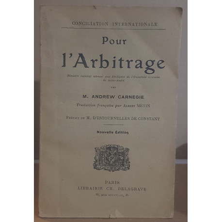 Pour l'arbitrage discours rectoral adressé aux étudiants de...