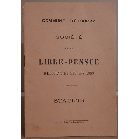 Société de la libre-pensée d'Etourvy et ses environs (statuts)