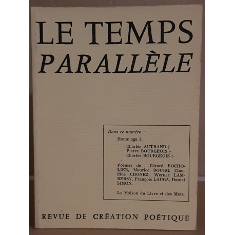 Le temps parallèle - revue de création poétique - N°12