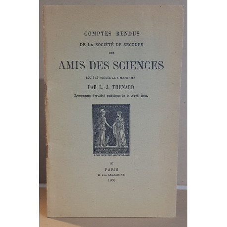 Comptes rendus de la société de secours des amis des sciences pour...