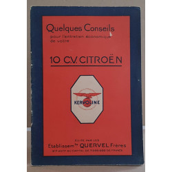 Guide de graissage - voitures Citroen 10 C.V. - 5 ° édition revue...