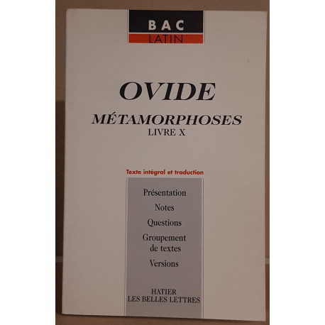 Ovide - Métamorphoses - Livre X