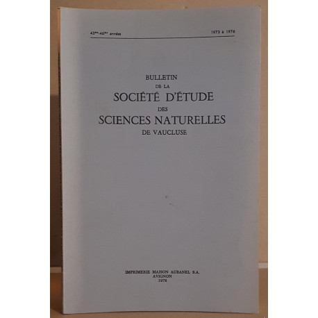 Bulletin de la société d'étude des sciences naturelles de Vaucluse