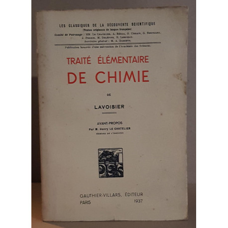 Traité élémentaire de chimie