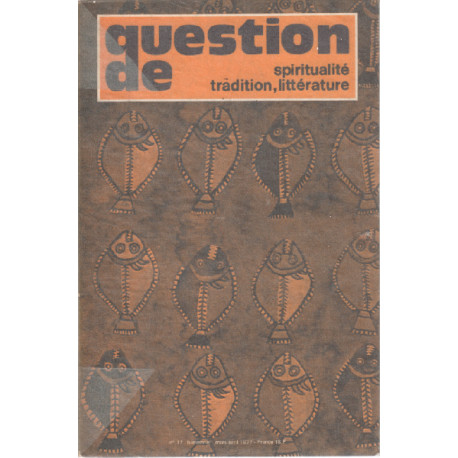 Spiritualité tradition litterature / question de n° 17