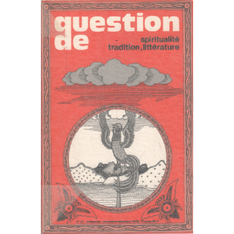 Spiritualité tradition litterature / question de n° 27