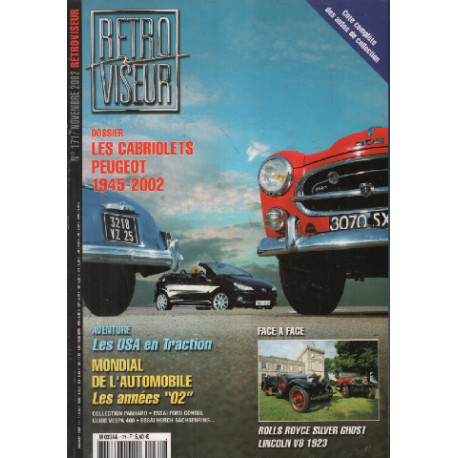 Revue rétroviseur n° 171 : dossier les cabriolets Peugeot 1945-2002