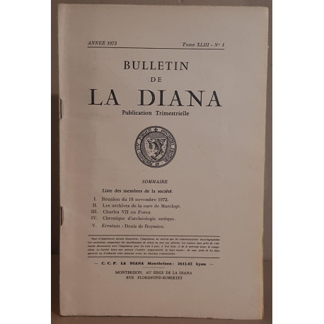 Bulletin de la Diana - Tome 43 - N°1