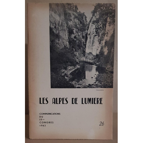 Les alpes de lumière N°26 - Communications du IX° congrés