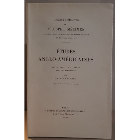 Prosper Mérimée - études anglo-américaines