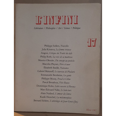 L'infini N° 17