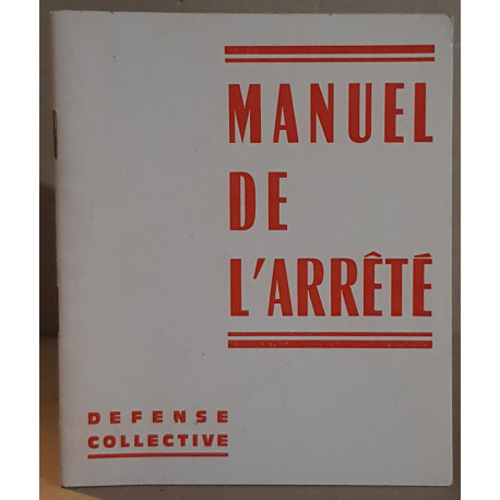 Manuel de l'arrété