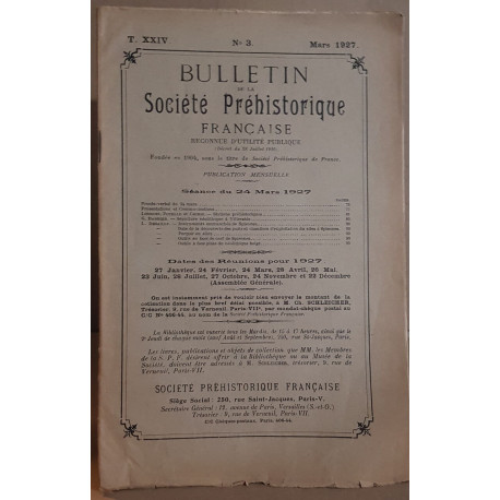 Bulletin de la société préhistorique française - Tome 24 - N)3