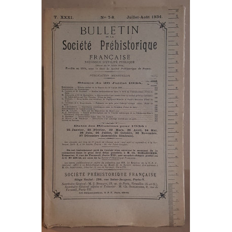 Bulletin de la société préhistorique française - Tome 31 - N°7-8