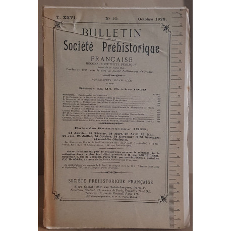 Bulletin de la société préhistorique française - Tome 26 - N°10