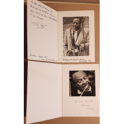 2 cartes de voeux du "Hot Club" d'Orange avec photos des jazzmen...