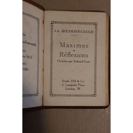 Maximes et Réflexions choisies par Eduard Levi