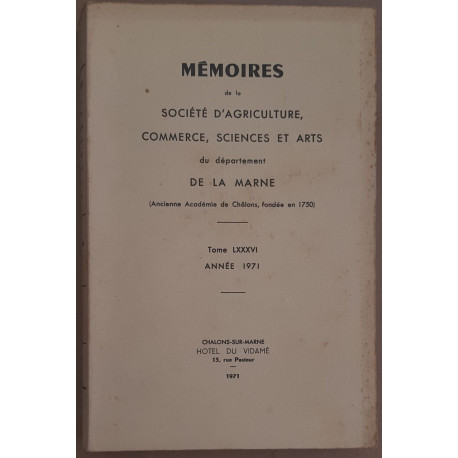 Mémoires du département de la Marne - Tome 86