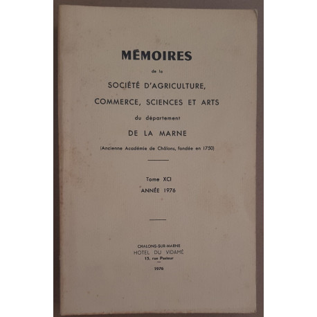 Mémoires du département de la Marne - Tome 91